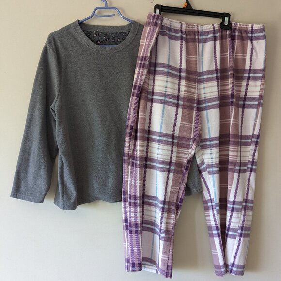 Purple & Grey Plaid Pajama Set - Picture 5 of 5